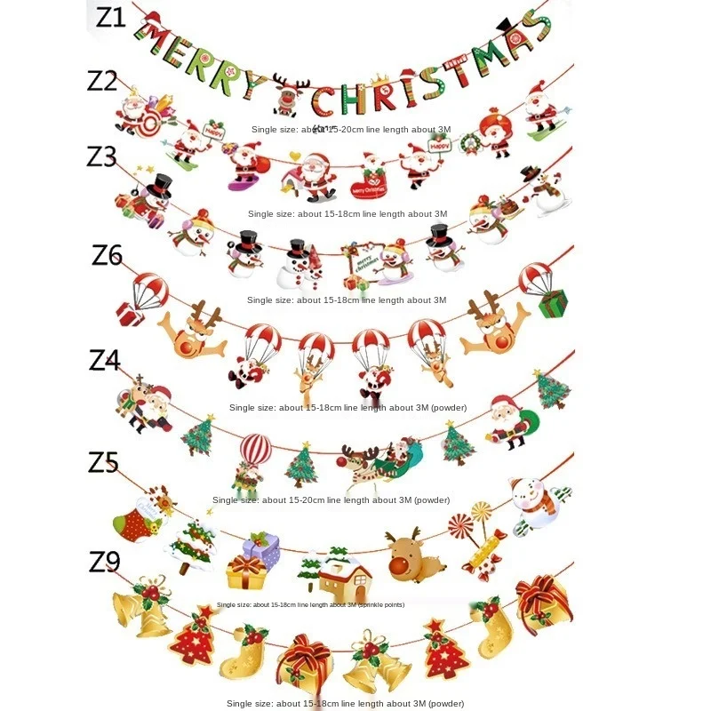 

2020 новый Санта-Клаус Снеговик Цвет Висячие флаги и флаги для рождественских украшений дома, вечеринок, торговых центров и т. Д.