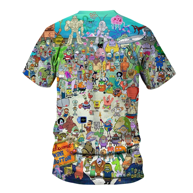 

2021 Summer New Men's T-shirt Funny Cartoon Print 3D Children Cute Anime Fashion Casual Top
