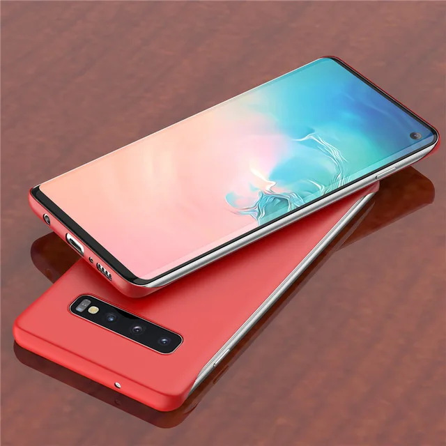 Безрамное чехол для samsung Galaxy S10 S10e Примечание 10+ плюс A10 A20 A30 A50 A40 A70 M20 A7 конфеты чехол s Жесткий матовый поликарбонатный чехол - Цвет: Красный