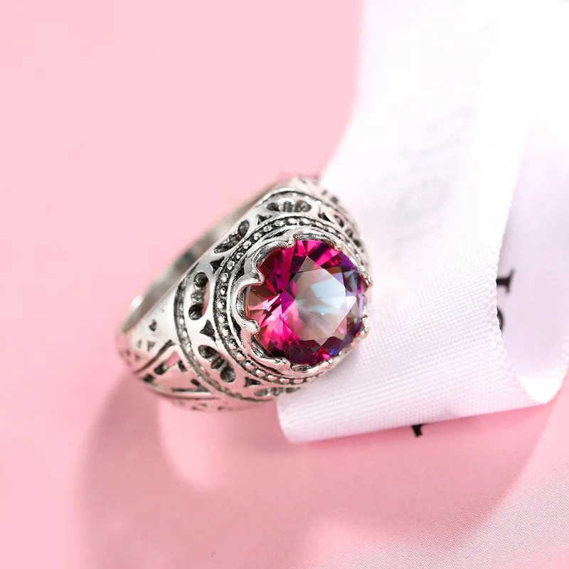 Классический топаз Anillos Yuzuk с натуральным кристаллом роскошное ювелирное изделие
