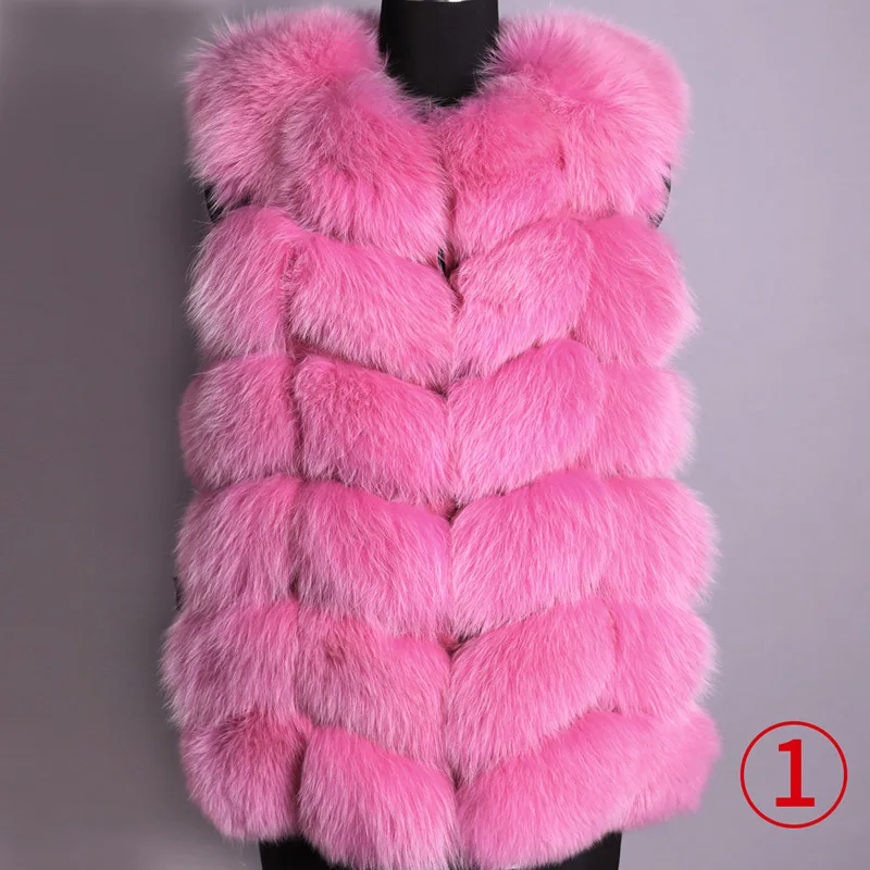 short vest-19 Maomoackong2019 модная новая стильная куртка с натуральным лисьим мехом, Тонкая зимняя женская куртка с круглым вырезом и натуральным мехом, кожаная жилетка для девочек - Цвет: short vest-19