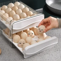household egg storage box drawer type refrigerator storage box plastic transparent dumpling box double layer egg tray