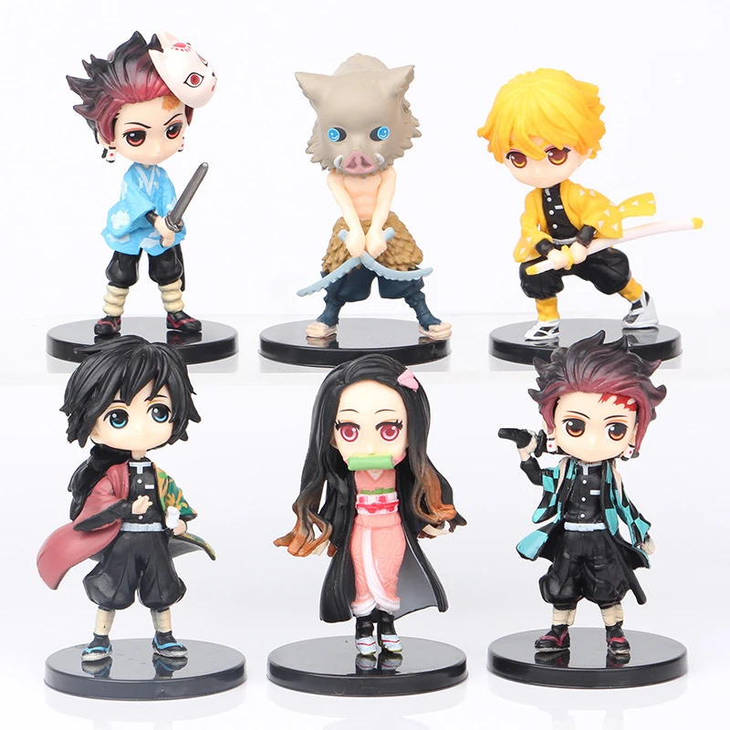 

6pcs/set Anime Demon Slayer Stand Model Kimetsu No Yaiba Figure Q Posket Kamado Tanjirou Nezuko Agatsuma Figure Toys New