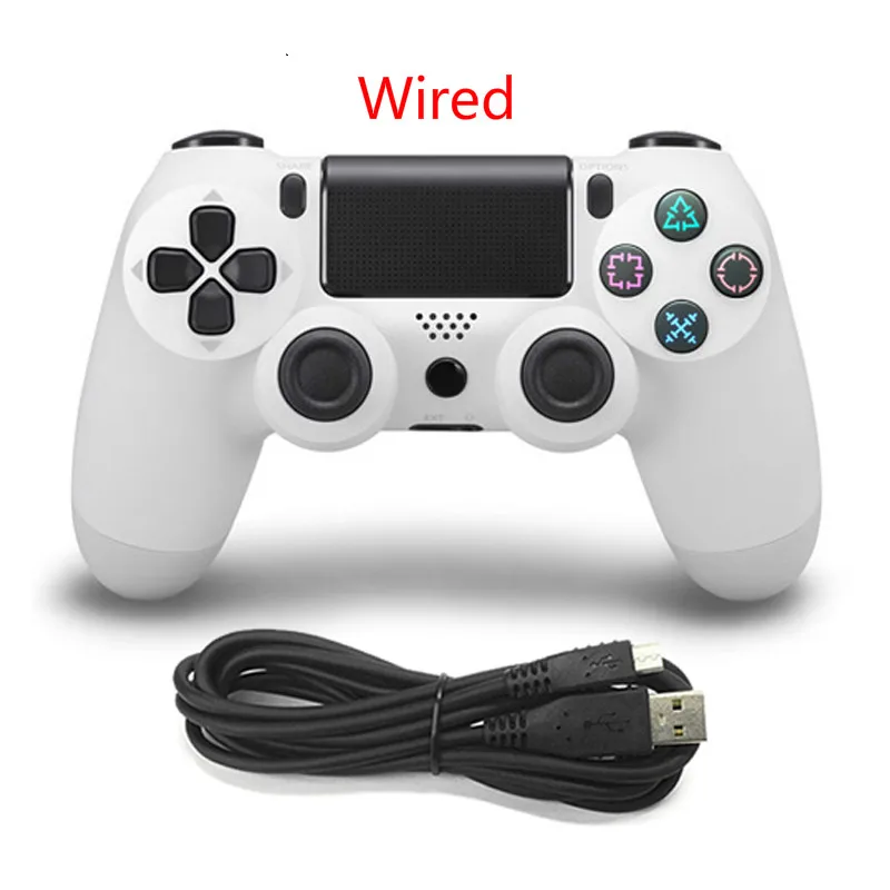 Wired White Bluetooth беспроводной/проводной джойстик для PS4 контроллер подходит для Mando ps4 консоль для Playstation Dualshock 4 геймпад для PS3 - Цвет: Wired White