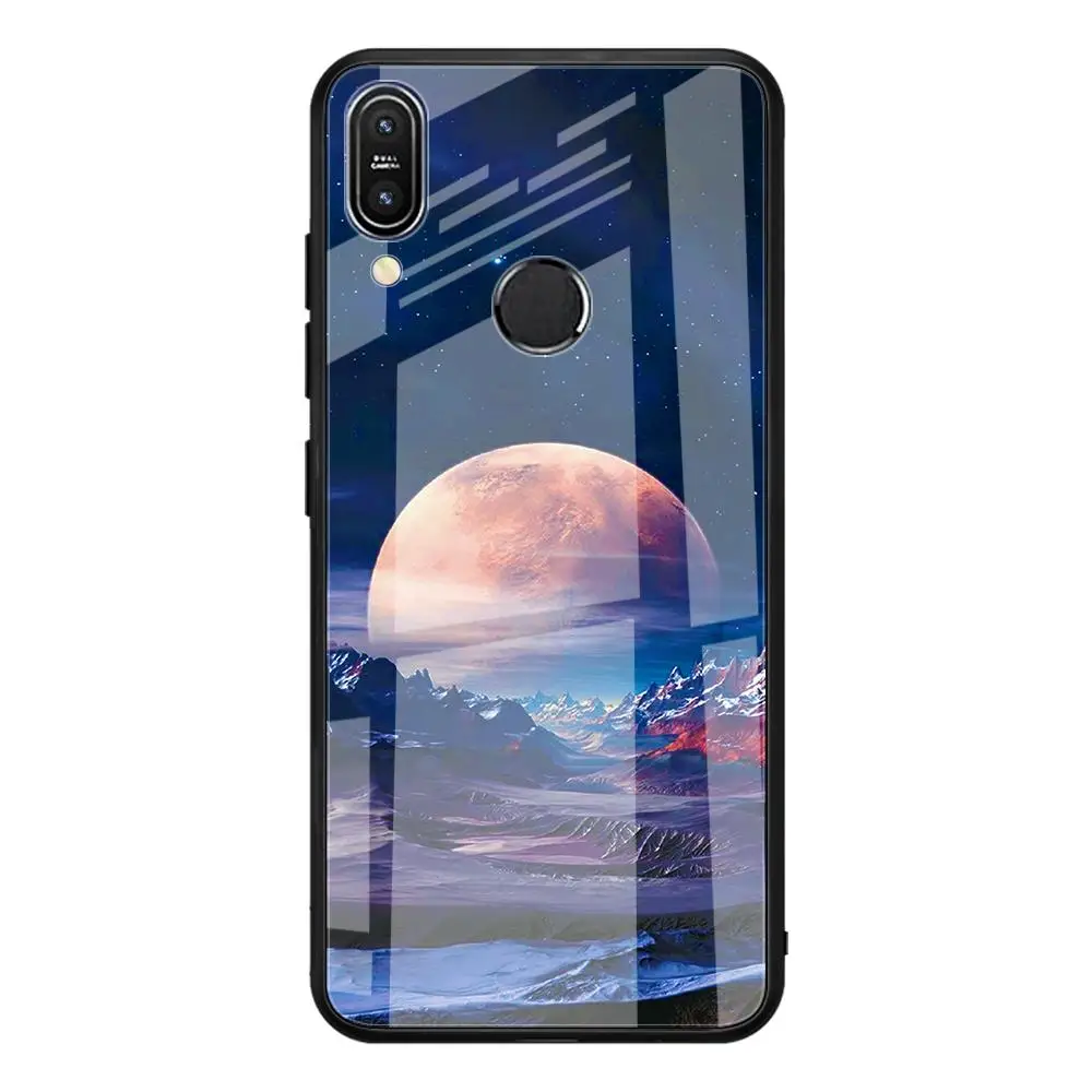 Чехол для телефона с закаленным стеклом для Asus Zenfone Max Pro M1 ZB602KL ZB601KL M2 ZB631KL ZB633KL мягкая рамка с узором чехол Coque Shell - Цвет: 14