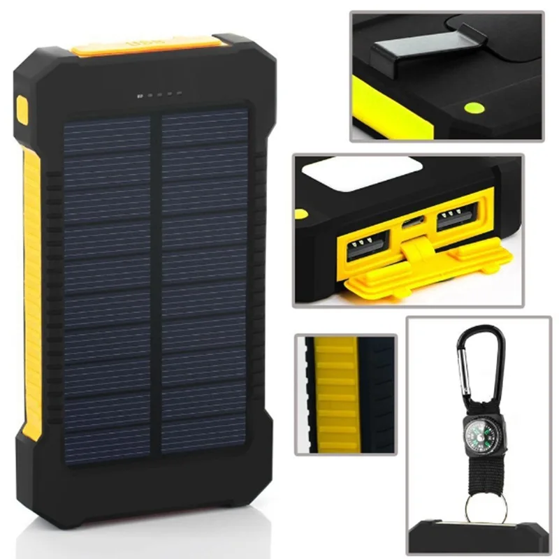 50000mah solar power bank large capacity portable mobile phone charger led outdoor travel powerbank for xiaomi samsung iphone free global shipping