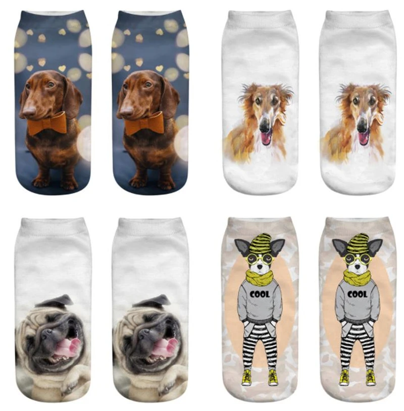 

3 Pairs Women's Socks Harajuku Cotton Print Animal Hip hop Stockings Street Style Autumn Winter Girl Sock Men socks Bt21 Cheap