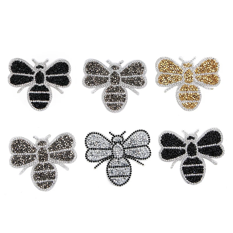 10 шт./лот хитовый фиксируемый стразовый животных пчела мотив гладить на нашивки