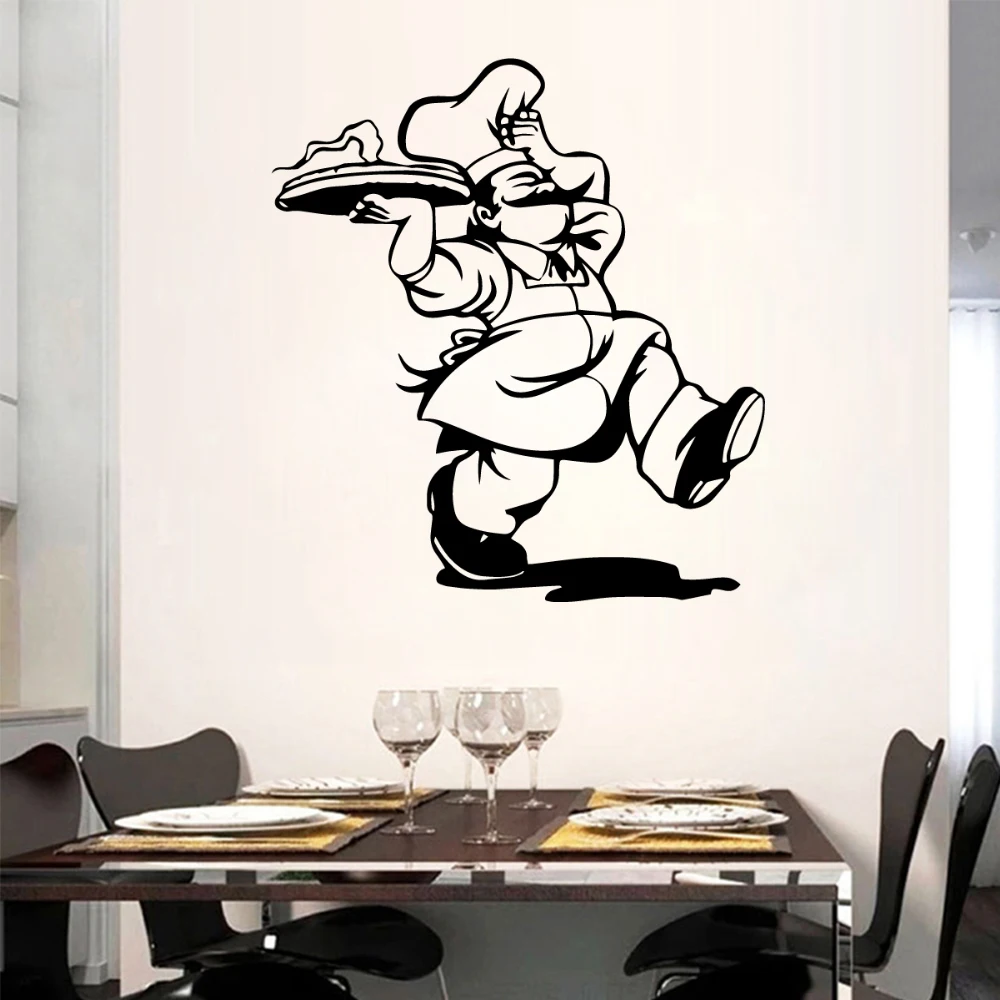 

Fashion Chef Wall Sticker Quote Wall Decal StickersFor Kitchen Room Decor Cooker Frase Wallpaper наклейки шеф повара