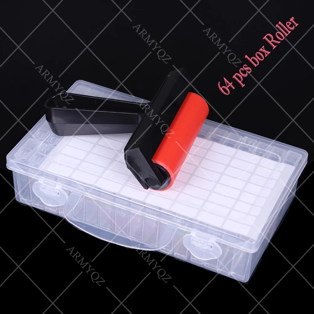 

PDMDOG NEW 64 Cells DIY Diamond Painting Accessories Diamond Embroidery Storage Box Organizer Container Tools Roller