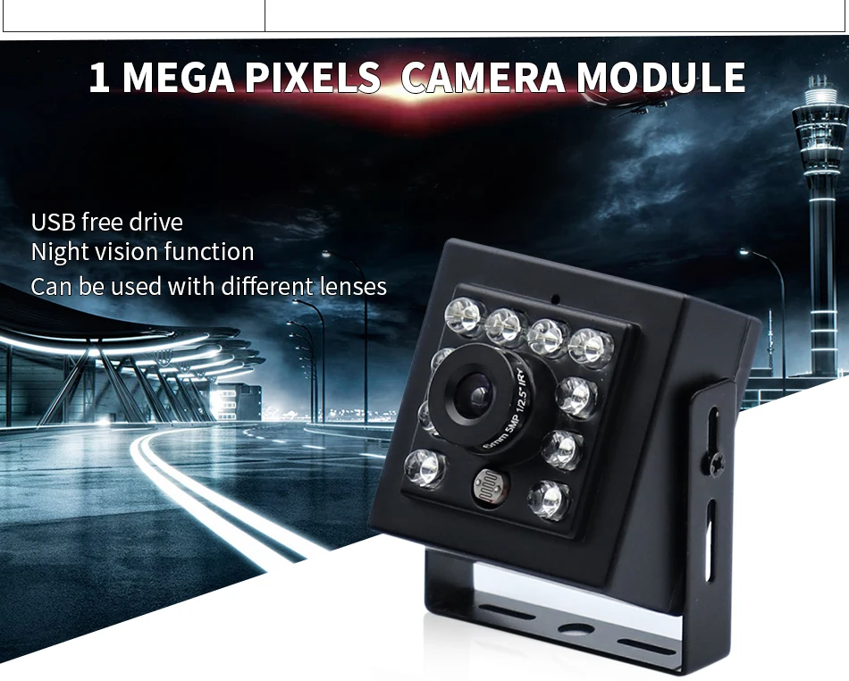 1MP USB2.0 HD камера наблюдения ночного видения инфракрасная светочувствительная коробка управления оболочка 60 градусов камера