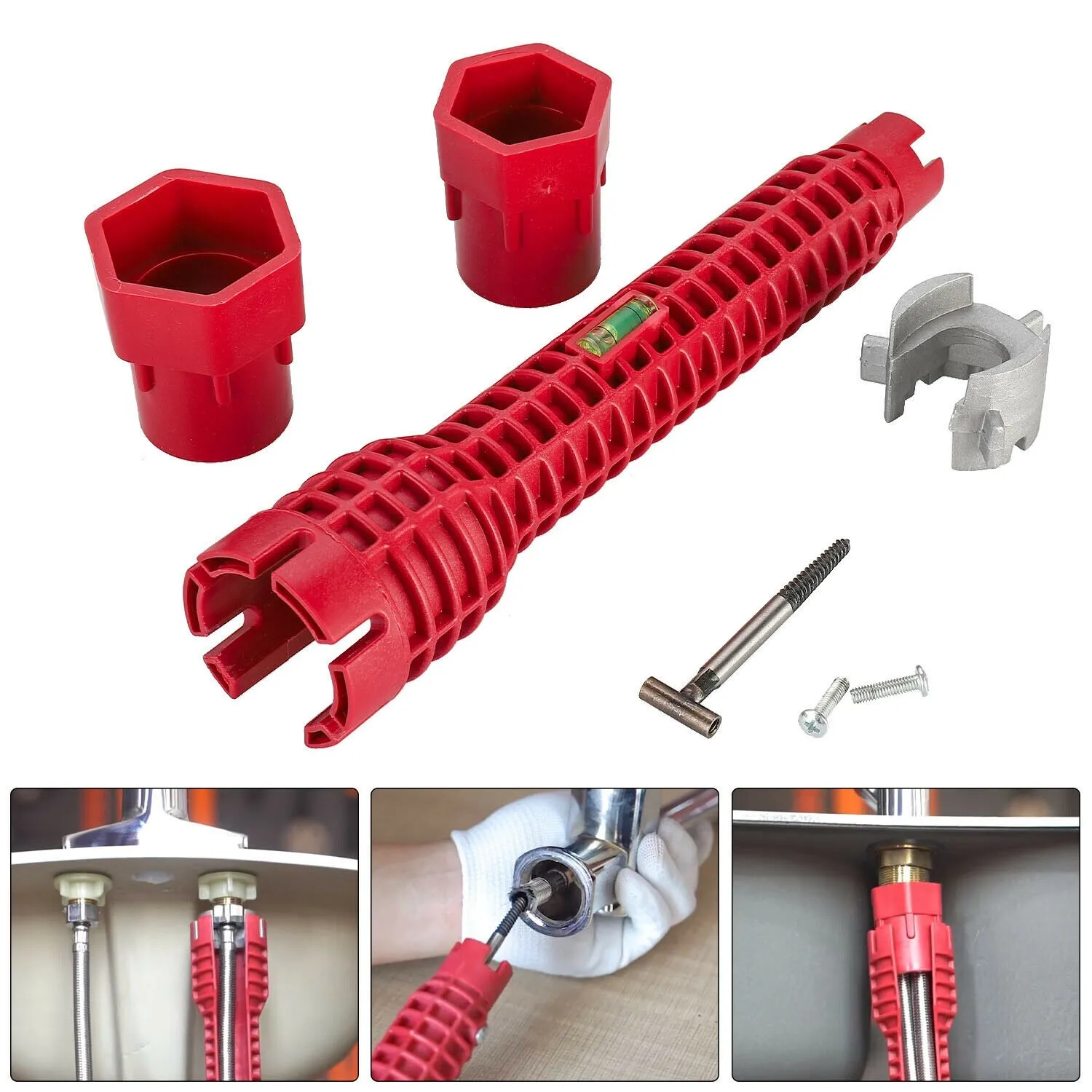 

8 In 1 Kitchen Sink Basin Faucet Wrench Multifunction Install Spanner Tool Household Bath Kitchen Basin Faucet Wrench