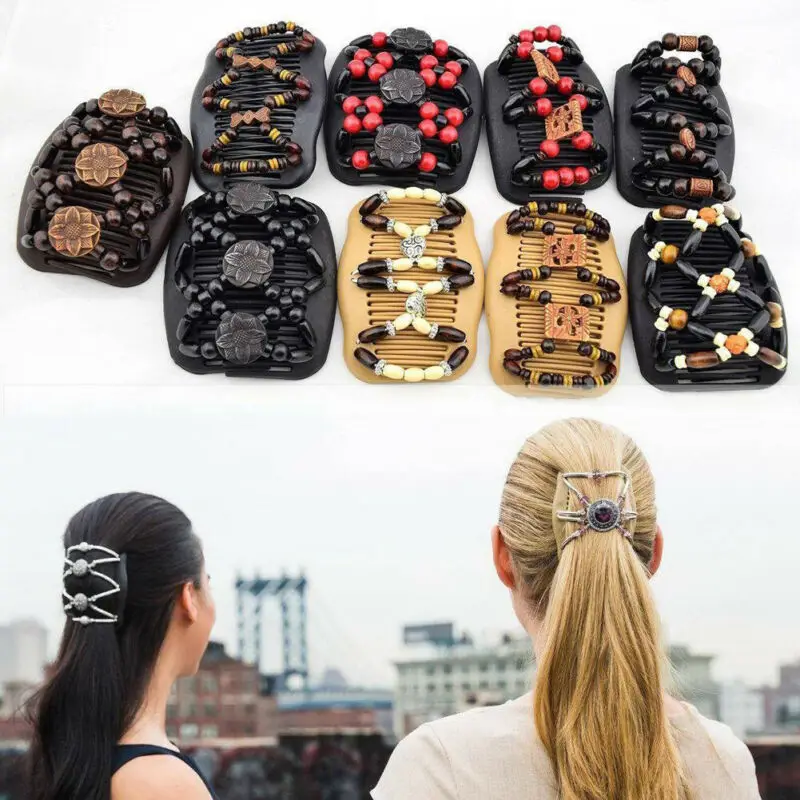 Расческа для волос эластичная с бусинами бабочками 1 шт.| |