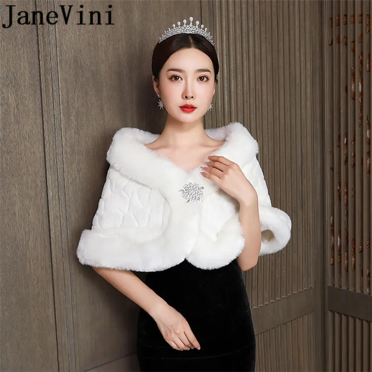 Недорогой меховой болеро с бисером цвета слоновой кости jaevini свадебная накидка
