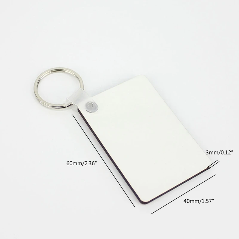 

30Pcs Wooden Hardboard Keychains Blank Rectangle MDF Keychains Sublimation Heat Transfer Keychains Kit Jewelry Making