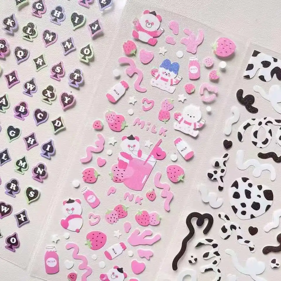 Милые лазерные наклейки сделай сам с изображением розовых коров скрапбукинг