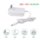 Реальная мощность DC 24 V 12V 1A 2A 3A источник питания DC 12 24 V выходной интерфейс 5,5mm * 2,1mm адаптер питания вилка EU US UK AU