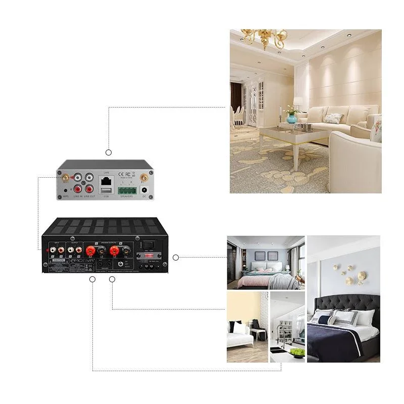 A50 мини домашний WiFi и Bluetooth Hi-Fi стерео Класс D Цифровой мультирум усилитель с Spotify Airplay эквалайзер бесплатное приложение