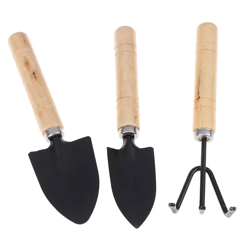 

3Pcs/set Mini Wooden Handle Shovel Rake Spade Bonsai Tools Set Garden Tool Sets