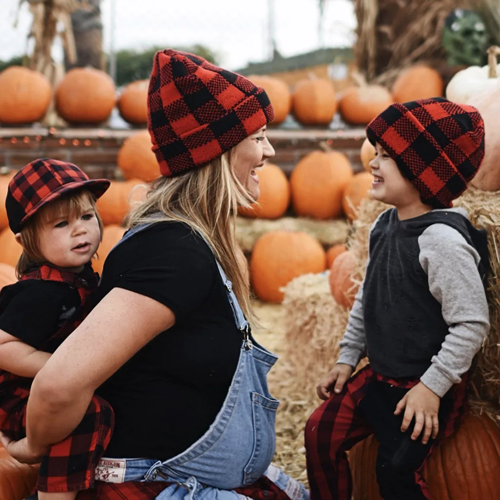 35 # модная меховая решетка для мамы и ребенка вязаная теплая шапка домашняя