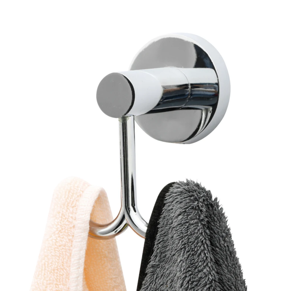 

Bathroom Wall Dual Hook Clothes Robe Towel Double Hanger Wall-mounted Stainless Steel Holder