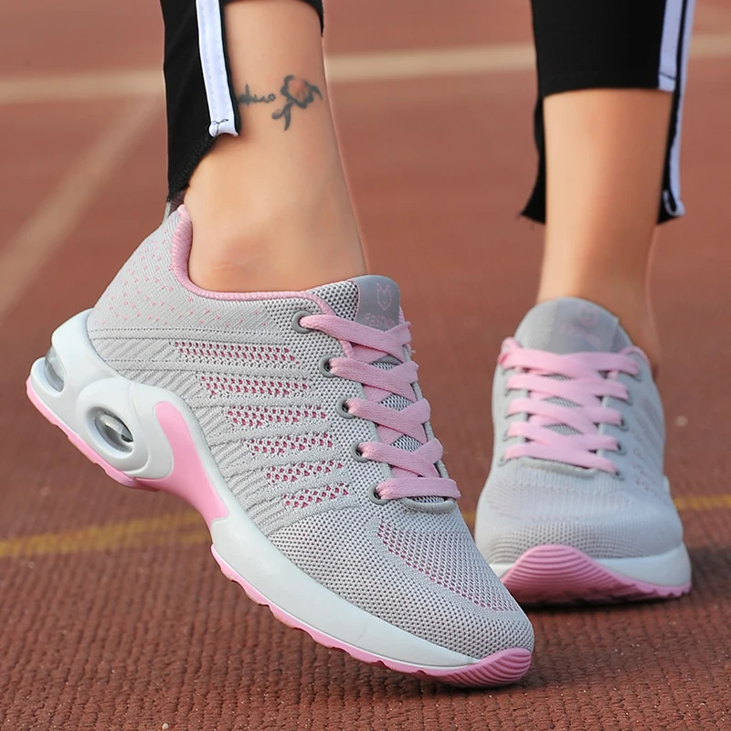 

Summer Outdoor Women Sport Sneakers Platform Sports Shoes Woman Gray Pink Running Shoes for Women Athletic Tennis Basket E-1054