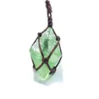 Хрустальная подвеска из натурального Изумрудного лечебного драгоценного камня жезл для рейки оплетка из зеленого флюорита ожерелье для йоги макраме для мужчин и женщин