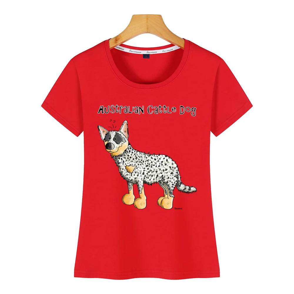 Tops T Shirt Women cute australian cattle dog dogs Funny Harajuku Print Female Tshirt | Женская одежда