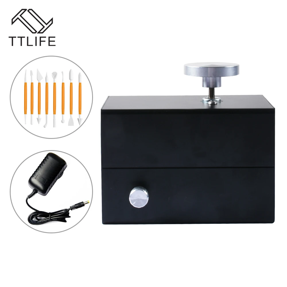 

Mini Pottery Wheel 4.5cm Turntable Mini Pottery Machine Electric Pottery Wheel DIY Clay Tool with Tray for Ceramic Work US
