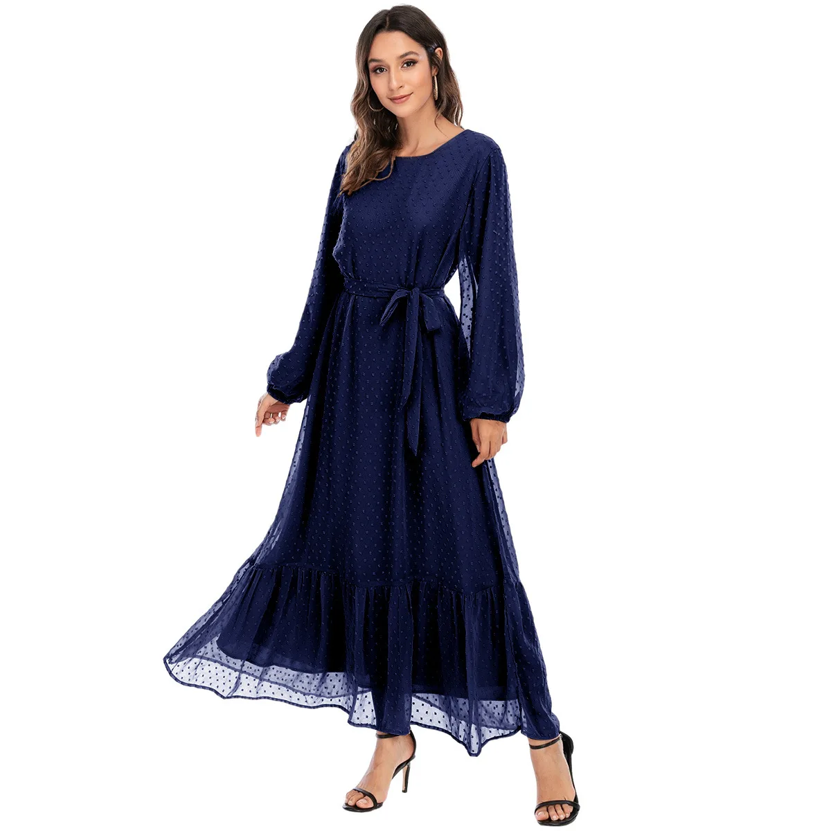 Long Maxi Dress Women Clothes Long Sleeve High Waist Casual Dresses Solid Elegant Club Party Dress TA6294