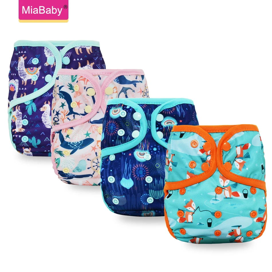 Miababy-cubierta de pa&ntilde;al de tela ecol&oacute;gica lavable, pa&ntilde;ales de tela reutilizables ajustables de Navidad para beb&eacute;s de 0 a 2 a&ntilde;os, 3 a 15kg-0