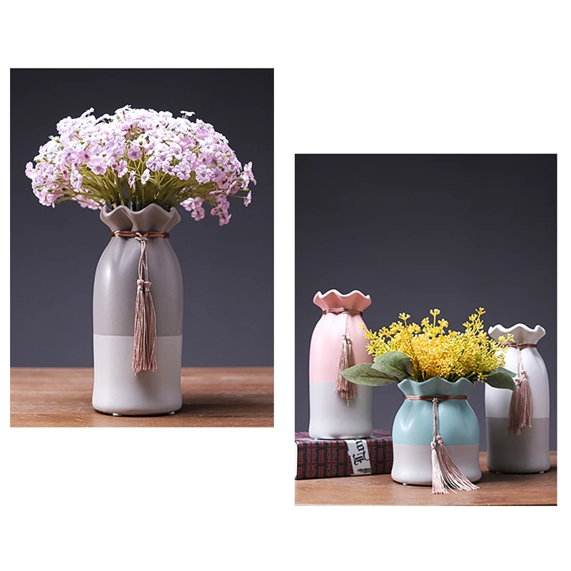 Европейские Керамические Вазы Украшения ваза с бахромой в виде листьев лотоса