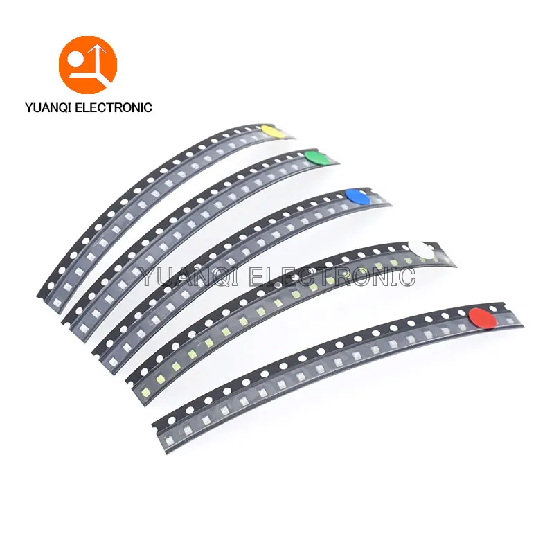 100 шт. 0402 0603 0805 1206 1210 3528 5050 SMD светодиоды красный желтый зеленый Белый Синий