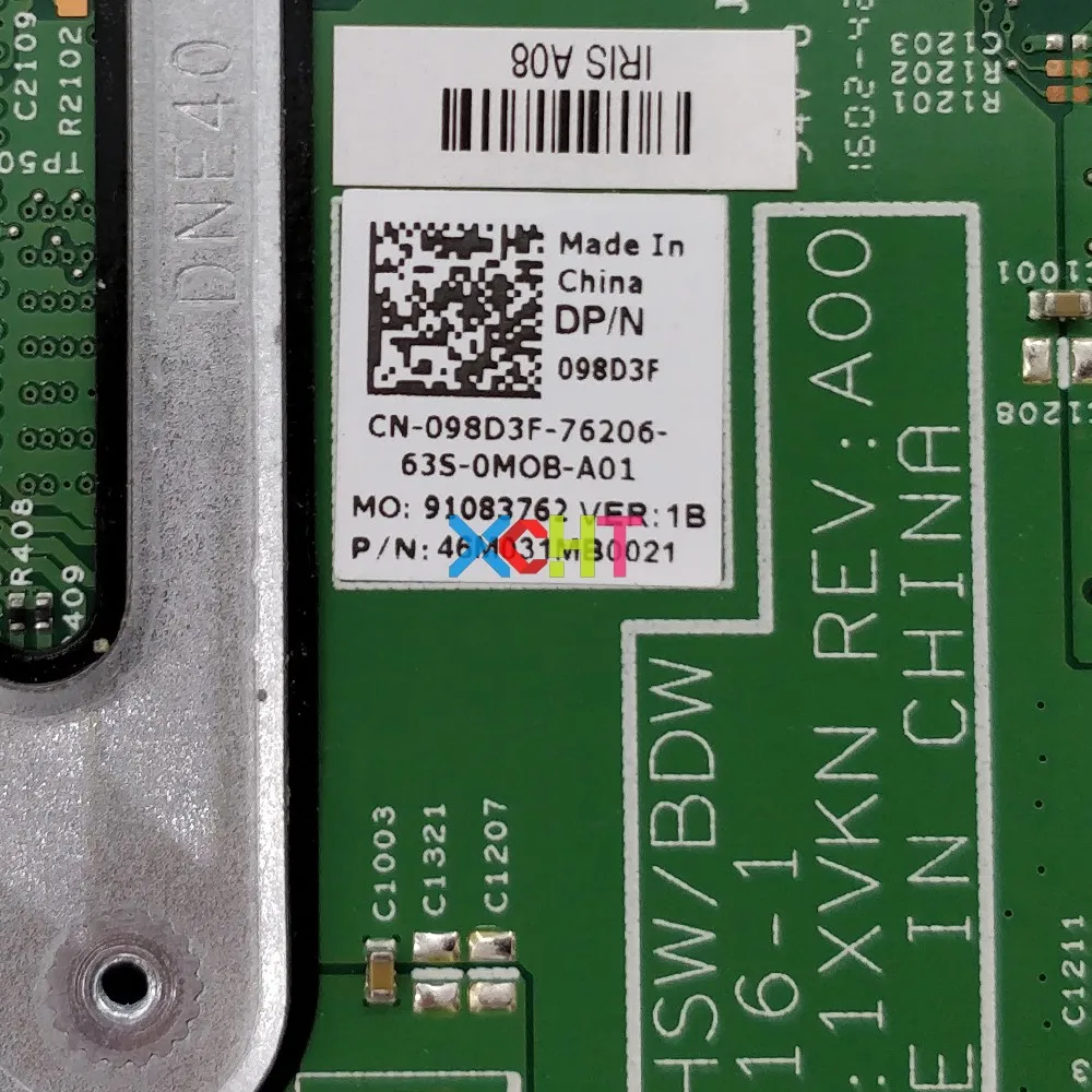 Для Dell Inspiron 15 3558 CN-098D3F 098D3F 98D3F w i5-5200U CPU PWB:1XVKN N16V-GM-B1 GPU материнская плата для ноутбука