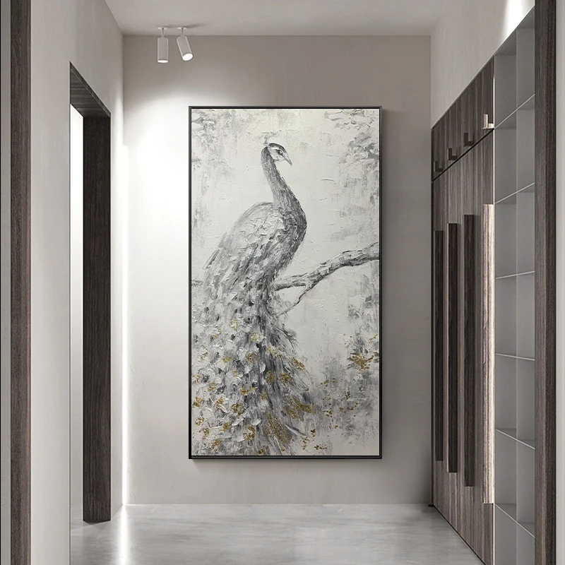 

Wall Poster Canvas Home Decoration Popular Painting for Office Art Print Peacock 36X72Inch(90X180CM)