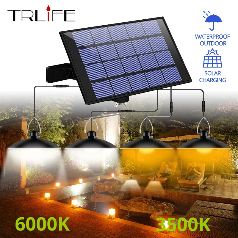 Солнечный подвесной светильник на открытом воздухе люстра IP65 Водонепроницаемый