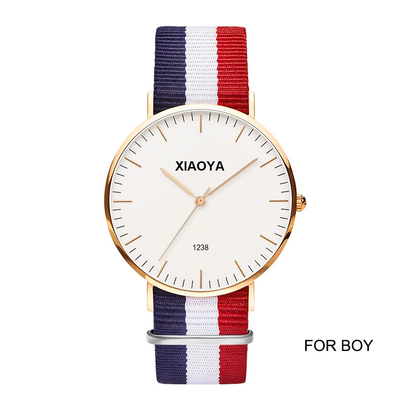 XIAOYA luxury brand COUPLE quartz watch fashion rose gold silver man dw watch style men dress watch 41mm/34mm relogio feminino - Цвет: boy