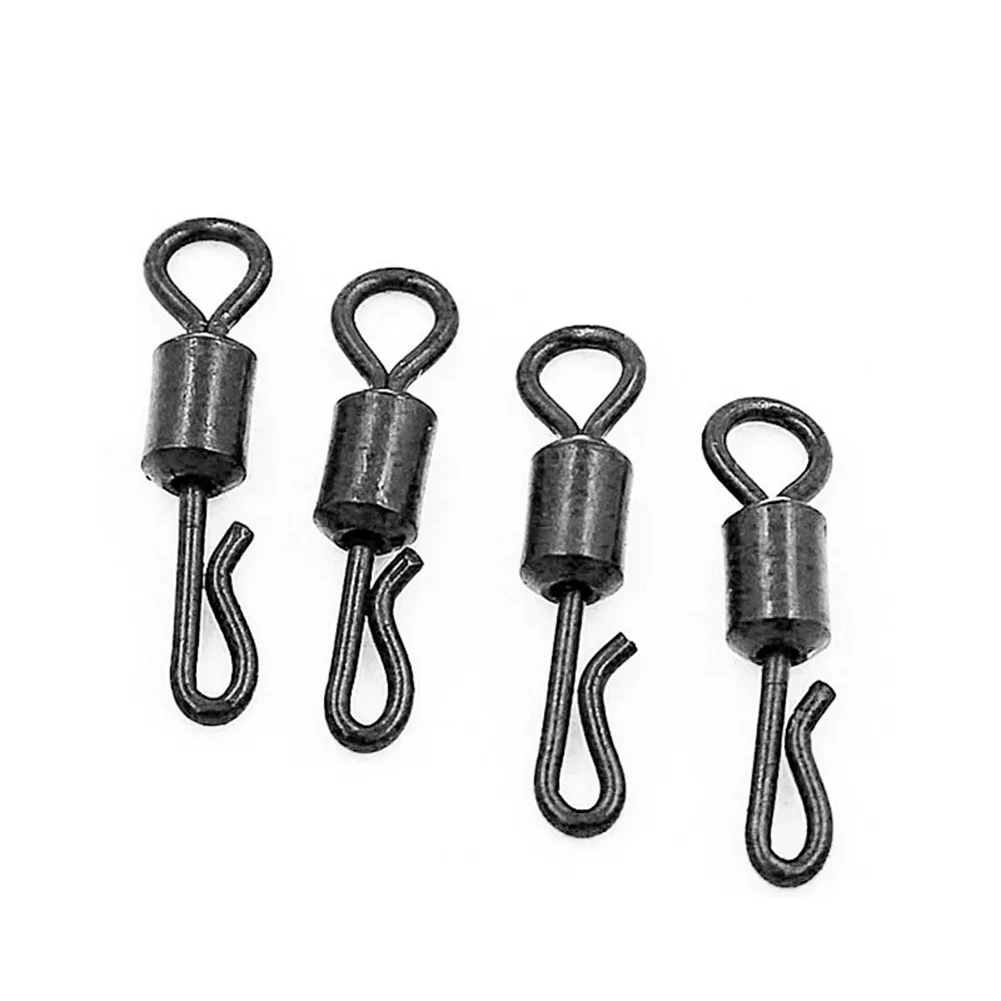 

100pcs Crap Fishing Quick Change Swivel Carp Terminal Tackle Stainless Steel For Carp Fishing Rig Fishing Terminal Tackle