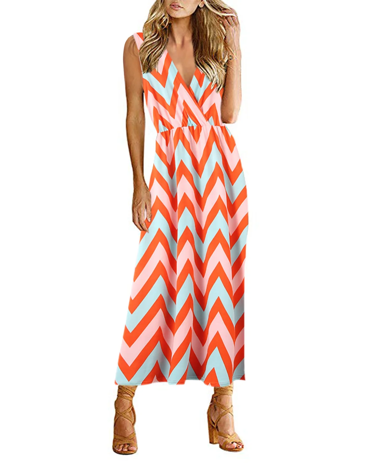 Женское летнее Полосатое платье средней длины ZANZEA 2020 модное сексуальное без