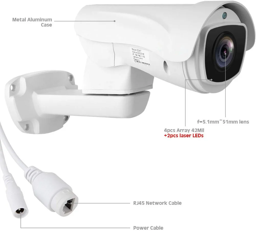 UniLook открытый 2MP/5MP пуля POE PTZ IP камера 4x/10x оптический зум HD PTZ камера системы безопасности Onvif Всепогодный ИК 80 м H.265