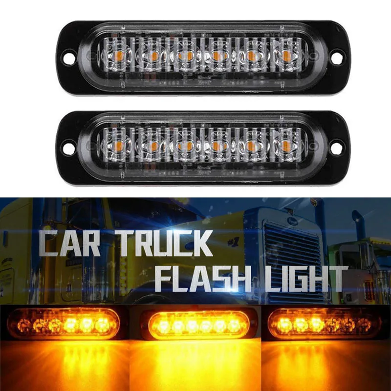 

Voiture style 6LED Voiture Mini D'urgence Lumiere Bar 18 Mode clignotant 12V/24V LED lumiere Stroboscopique pour Universel Vehi