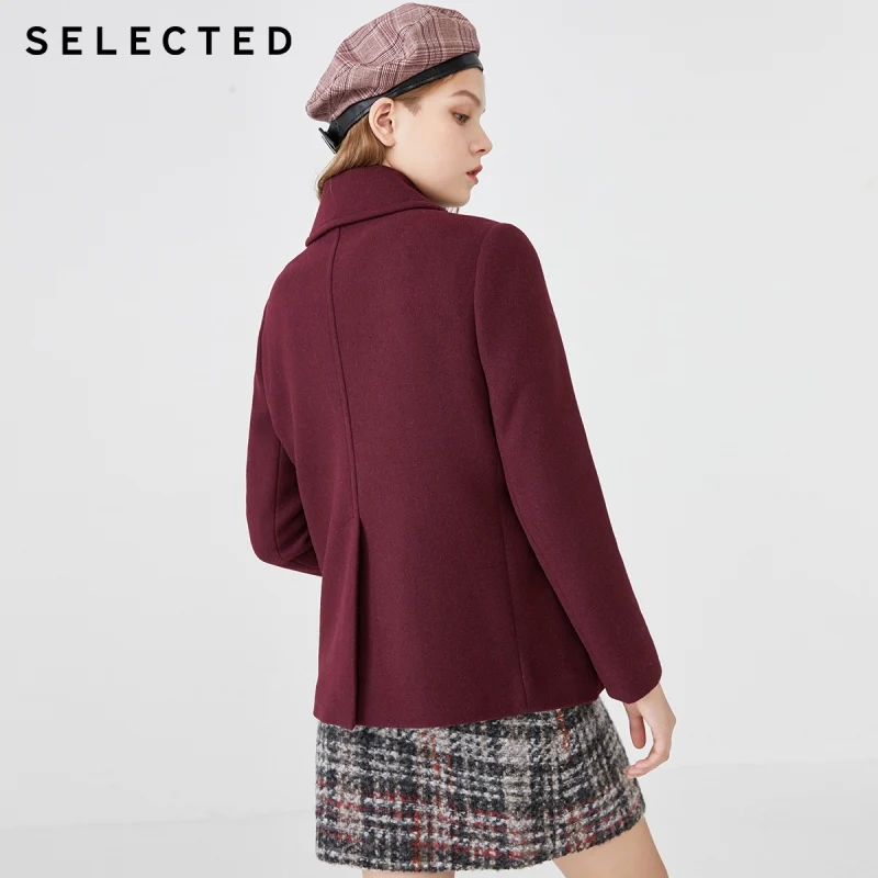 Женское шерстяное пальто с отложным воротником S | 419427520 Женская одежда