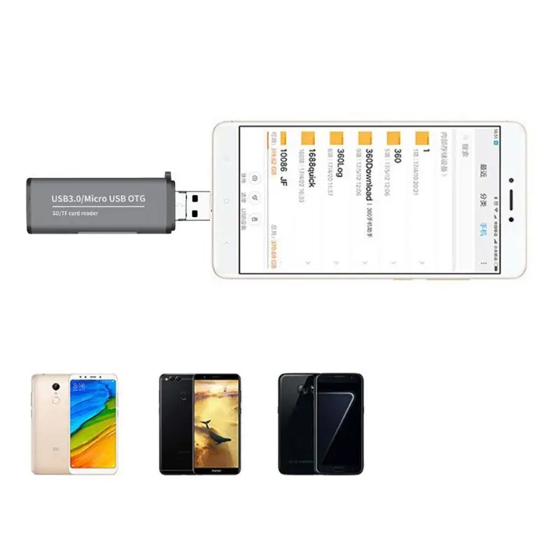 Металлический 2в1 USB3.0/Micro USB для SD/Micro SD карт памяти Micro USB OTG адаптер для MacBook samsung huawei Xiaomi ПК ноутбука