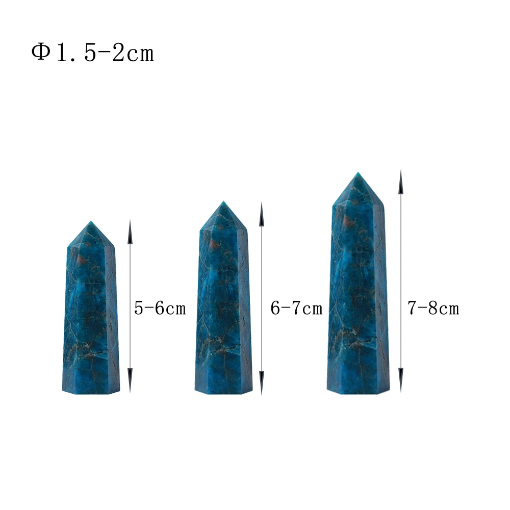 Натуральный кварцевый камень 5-8 см Синий Апатит кристальная башня шестиугольный