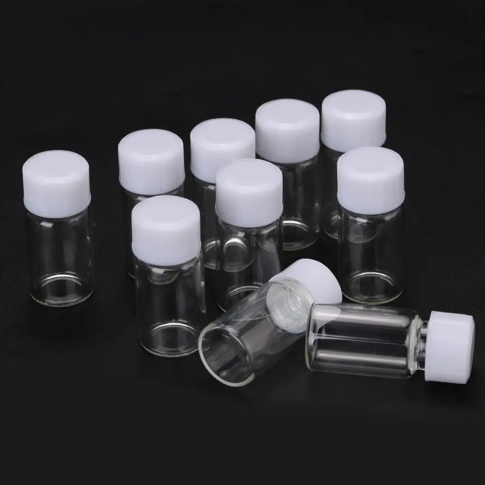 

10pcs/Set 3.0ml Glass Sample Container Glass Container Glass Vials Convenient Seed Biomedical Leak Proof Durable Safe Medicine