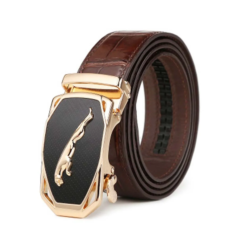 

linshe men belt new male crocodile leather fashion business Automatic buckle male high-grade men belt crocodile belts