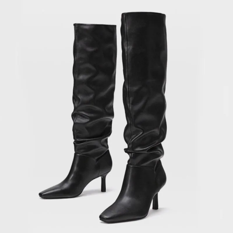 

New High Heel Boots Women Thin Heel Knee High Boots Fashion Sexy Party Winter Shoes Women Footwear Size 35-39
