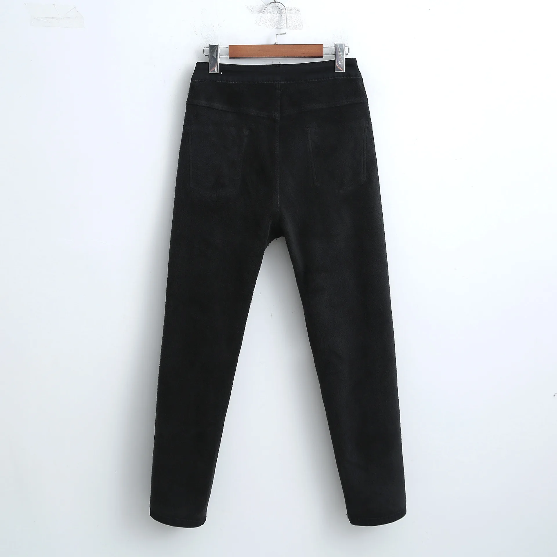 

Winter Women Jeans Oversize Warm Harem Pant Loose Slim Lining Fleece Stretch Denim Black Trousers Fashion 2020