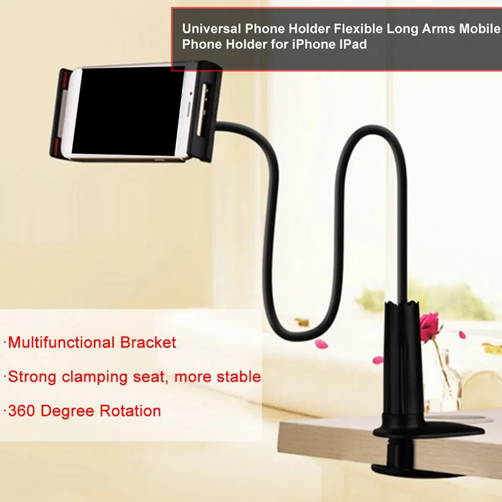Universal Cell Phone Holder Flexible Long Arms Mobile Phone Holder Desktop Bed Lazy Bracket Stand Support for iPhone IPad