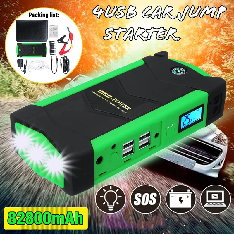 

High Power Car Jump Starter 20000MAh Starting Device with Quick Charger, 12V 600A Power Bank Car Charger US Plug